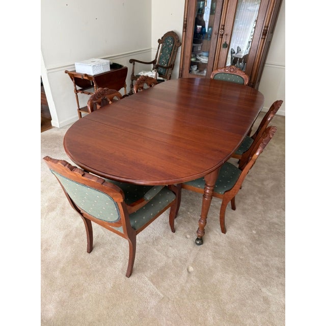 Wood Carl Forslund Cherry Dining Table With Six Chairs and Custom Table Pads For Sale - Image 7 of 15