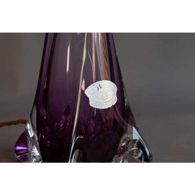 Glass Table Lamp from Val Saint Lambert, 1960s For Sale - Image 6 of 7
