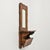 Victorian Antique Wall Hanging Wood Framed Mirror With Cubby Carved Leaves For Sale - Image 3 of 12