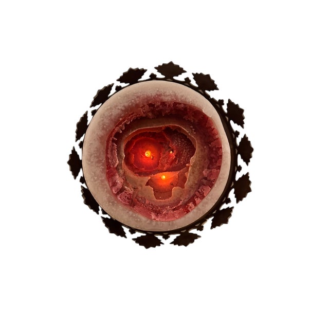 Metal Monumental Gothic Revival Brass Floor Candlestick, Circa 1900 For Sale - Image 7 of 12