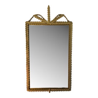 Gold Leaf Mirror Neoclassical Empire Stylized Metal Laurel Leaves For Sale