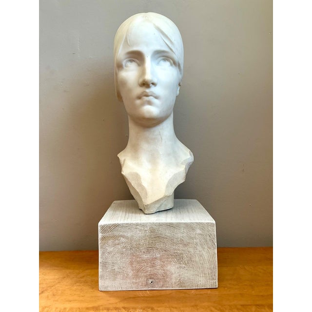 Vintage Carved Marble Head Sculpture For Sale - Image 9 of 18
