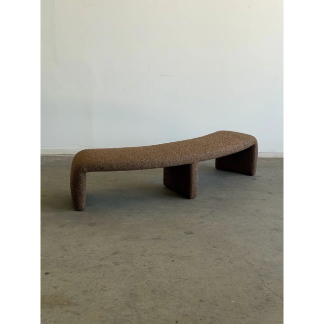 Brown Handcrafted Curved Waterfall Bench For Sale - Image 8 of 10