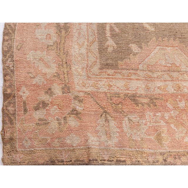 1900 - 1909 Antique Turkish Oushak Rug For Sale - Image 5 of 13