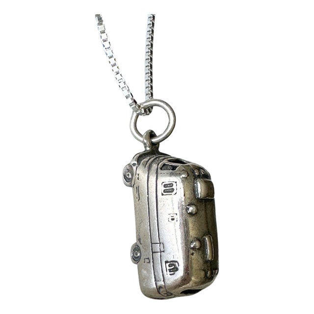 American Road Trip Rv Sterling Silver Vintage Charm on New 18 Inch Sterling Silver Necklace For Sale