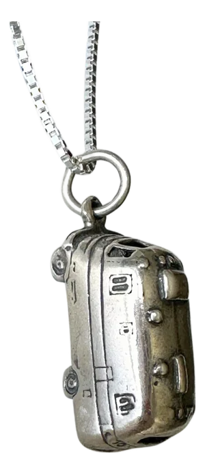 American Road Trip Rv Sterling Silver Vintage Charm on New 18 Inch Sterling Silver Necklace