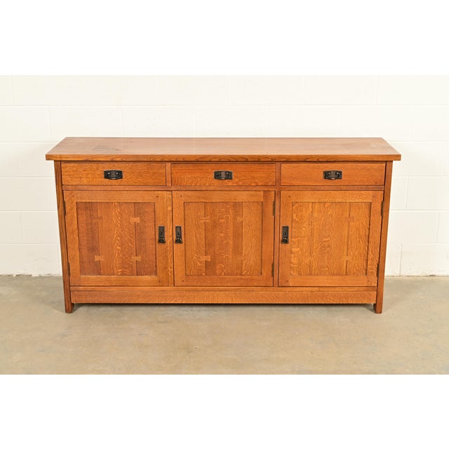 A gorgeous Mission or Arts & Crafts sideboard, credenza, buffet server, or bar cabinet By L. & J.G. Stickley USA, Circa...
