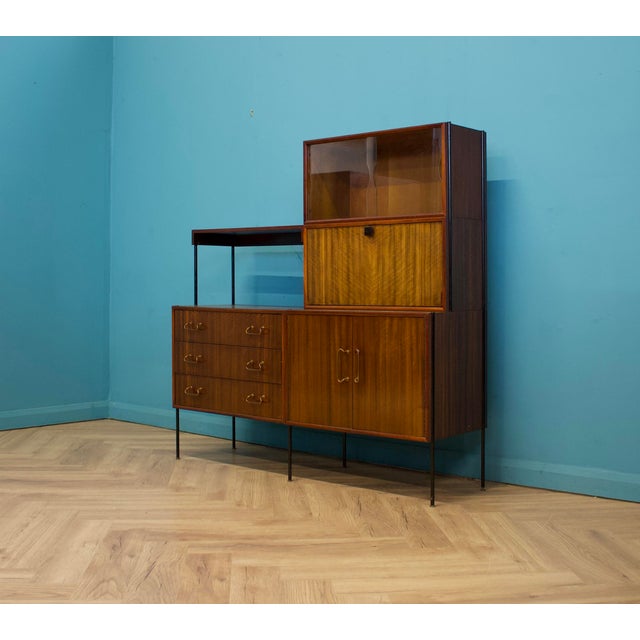 Mid-Century Modern Shelving Unit Desk in Teak and Walnut from Vanson, 1950s For Sale - Image 3 of 13