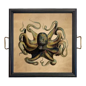 Watercolor Octopus Decorative Tray - Large