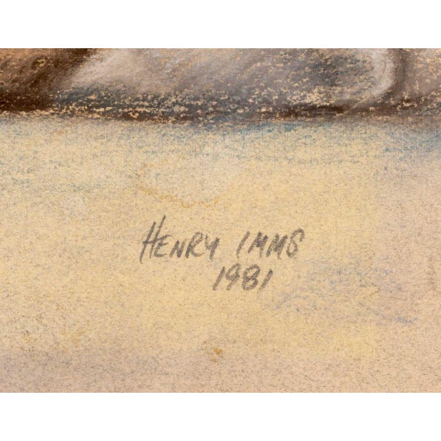 Henry Imms Tabby Cat Pastel on Toned Paper, 1981 For Sale - Image 4 of 5
