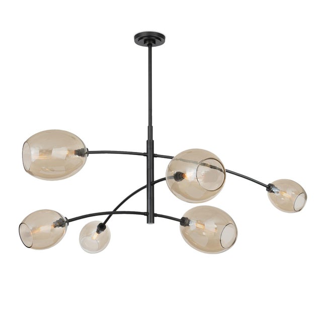 Black Regina Andrew Artemis Mobile Chandelier, Oil Rubbed Bronze with Champagne Glass For Sale - Image 8 of 8