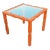 Vintage Orange Lacquered Carved Faux Bois Square Center or Side Table For Sale