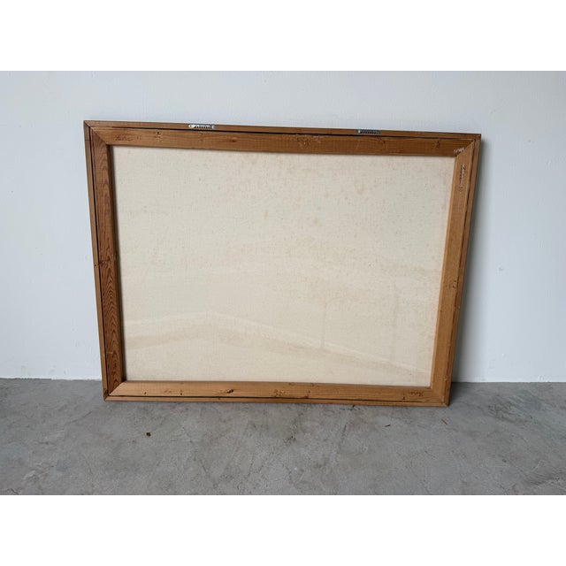 1980's Vintage Postmodern Geometric Landscape Oil Painting on Canvas, Framed For Sale - Image 12 of 12
