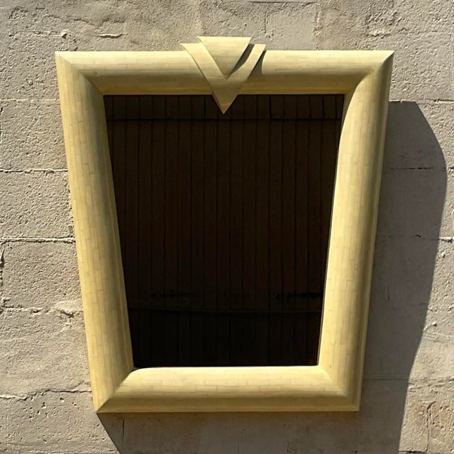 Glass Vintage Contemporary Tessellated Bone Mirror For Sale - Image 7 of 11