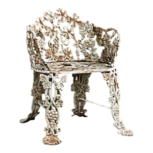Vintage Regency Wrought Iron Grape Leaf Chair