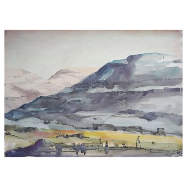 Herberts Mangolds, Hill, 1967, Watercolor on Paper For Sale