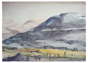 Herberts Mangolds, Hill, 1967, Watercolor on Paper