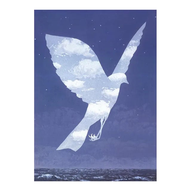 2015 Rene Magritte 'L'Entree en Scene (no border)' Surrealism Blue Belgium Offset Lithograph For Sale