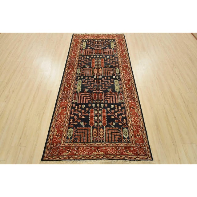 Farmhouse Tabriz Ziegler Runner 4′ X 8’6” Blue Wool Traditional Hand-Knotted Oriental Rug For Sale - Image 3 of 12