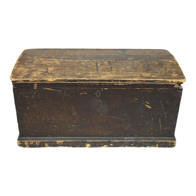 19th Century Antique Century Wooden Chest For Sale