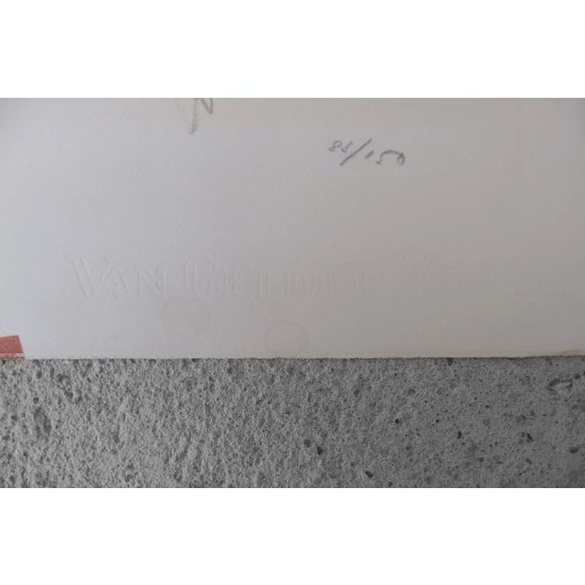 Green Color Lithograph on Van Gelder Zonen Paper by Jörgen Fogelqvist, 1980s For Sale - Image 8 of 9