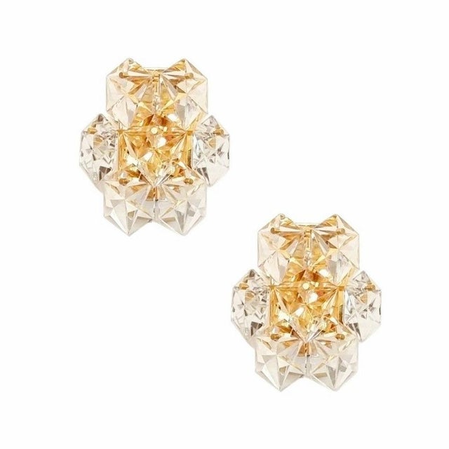 Gold Faceted Crystal and Polished Brass Wall Lights from Kinkeldey, Germany, 1970s, Set of 2 For Sale - Image 8 of 8