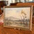 Framed landscape oil painting of the French countryside signed by artist Eugene La Foret depicting a sheep herder and his...