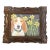 Contemporary Judy Henn Hound in the Daffodils Dog Print Ornate Tabletop Frame For Sale