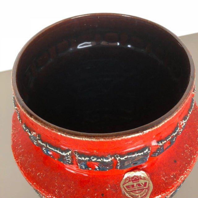 Fat Lava Pottery 92 35 Vase by Bay Ceramics, Germany, 1960s For Sale - Image 6 of 18
