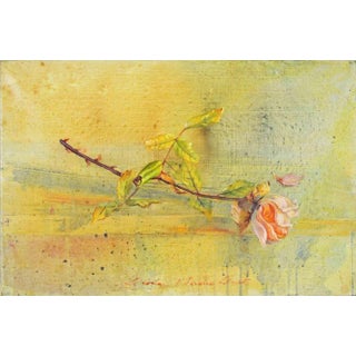 Lea Monetti, The Winter Rose, Tempera Painting, 1990s For Sale