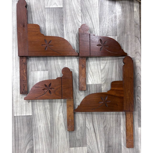 Brown Antique Full Size Victorian Eastlake Monumental Carved Walnut Bed For Sale - Image 8 of 11