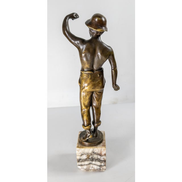 19th Century French Bronze of a Miner by Raphael Hubert For Sale - Image 4 of 12