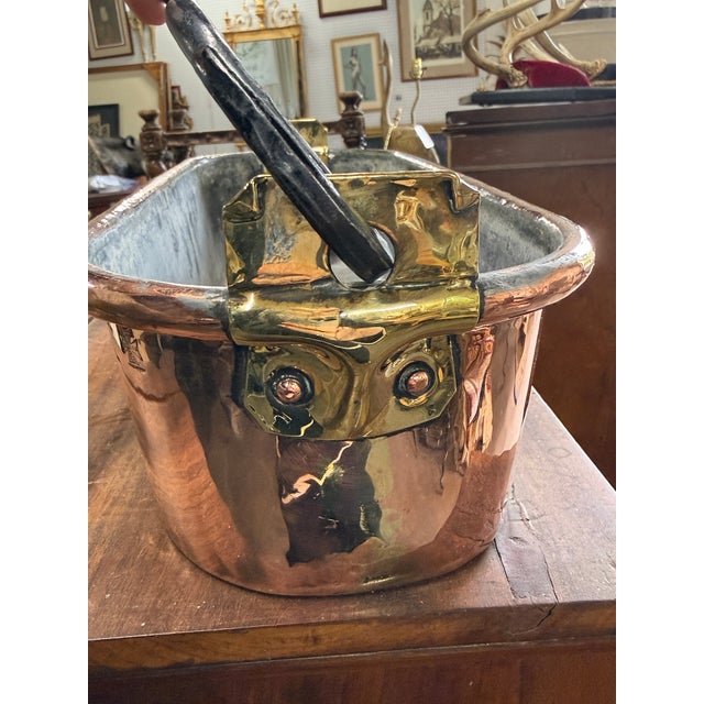 French Provincial 19th Century French Copper Poissonnière Fish Poacher With Iron Handles & Tin Lining For Sale - Image 3 of 4
