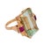 Mid 20th Century Retro 27.00 Carat Aquamarine Synthetic Ruby 18k Rose Gold Cocktail Ring, Size 7 For Sale - Image 4 of 6