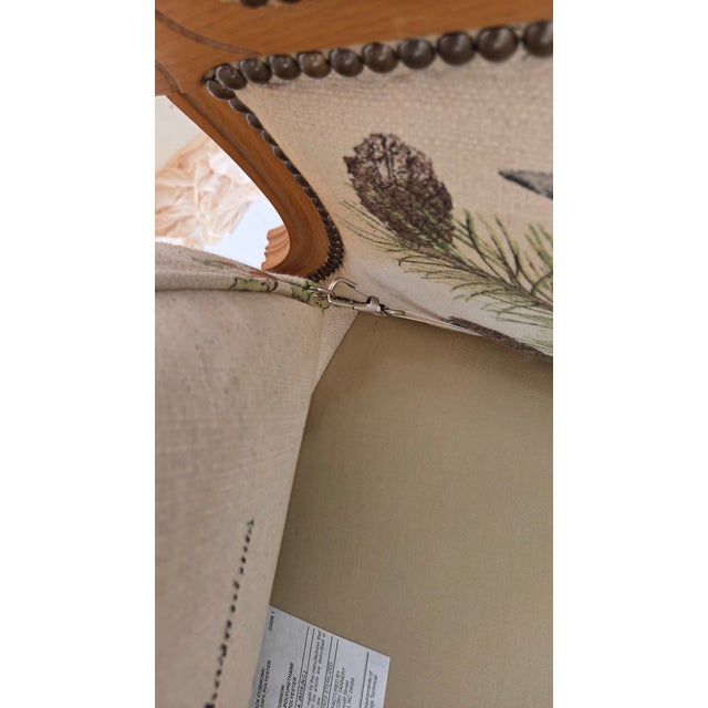 1980s 1980s French Louis XVI Style Armchair With Upholstered Bird Tapestry Fabric For Sale - Image 5 of 15