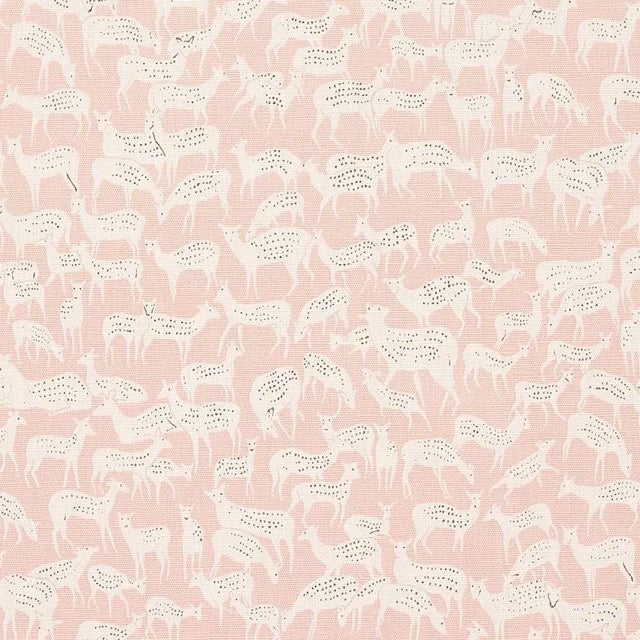 Schumacher Sample - Schumacher Fauna Fabric in Dusty Pink For Sale - Image 4 of 4