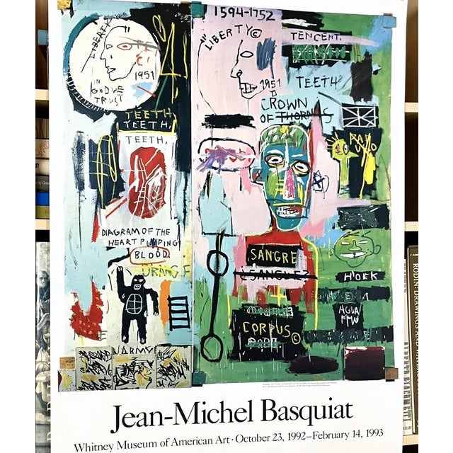 Jean Michel Basquiat Jean Michel Basquiat Original 1992 Whitney Museum of American Art Exhibition Poster For Sale - Image 4 of 13