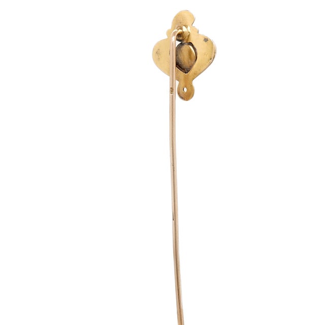Antique Art Nouveau 14k Gold and Opal Cabochon Stickpin For Sale In Philadelphia - Image 6 of 9