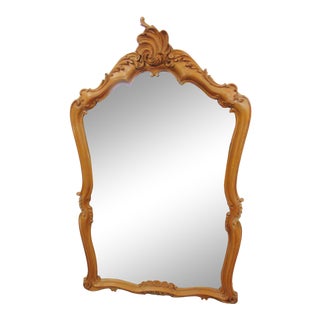 French Style Pine Carved Mirror For Sale