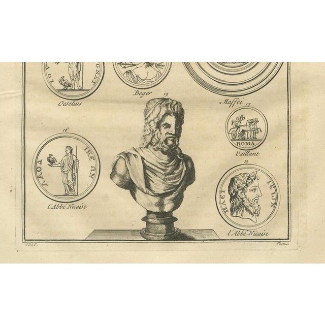 After Bernard de Montfaucon, Jupiter and Roman Coin Types, 1721, Engraving For Sale - Image 3 of 10