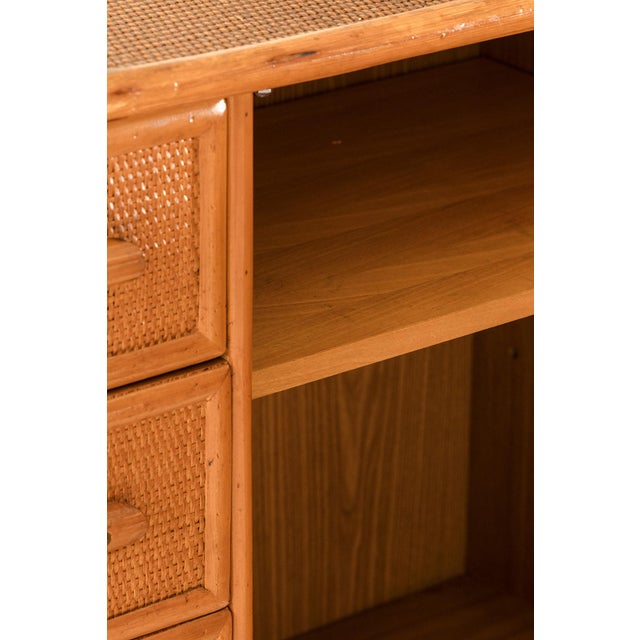 Vintage Rattan and Bamboo Sideboard, Italy, 1970s For Sale - Image 13 of 18