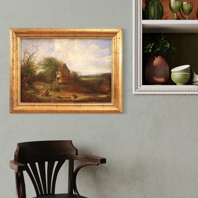 American Artist, Countryside Landscape, 1854, Oil on Canvas, Framed For Sale - Image 6 of 17