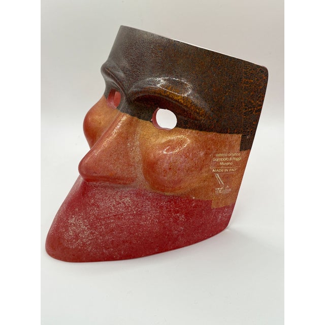 Great Murano Glass Venetian mask hand-formed in the furnaces of Gambaro. Designer label ensures that this is an authentic...