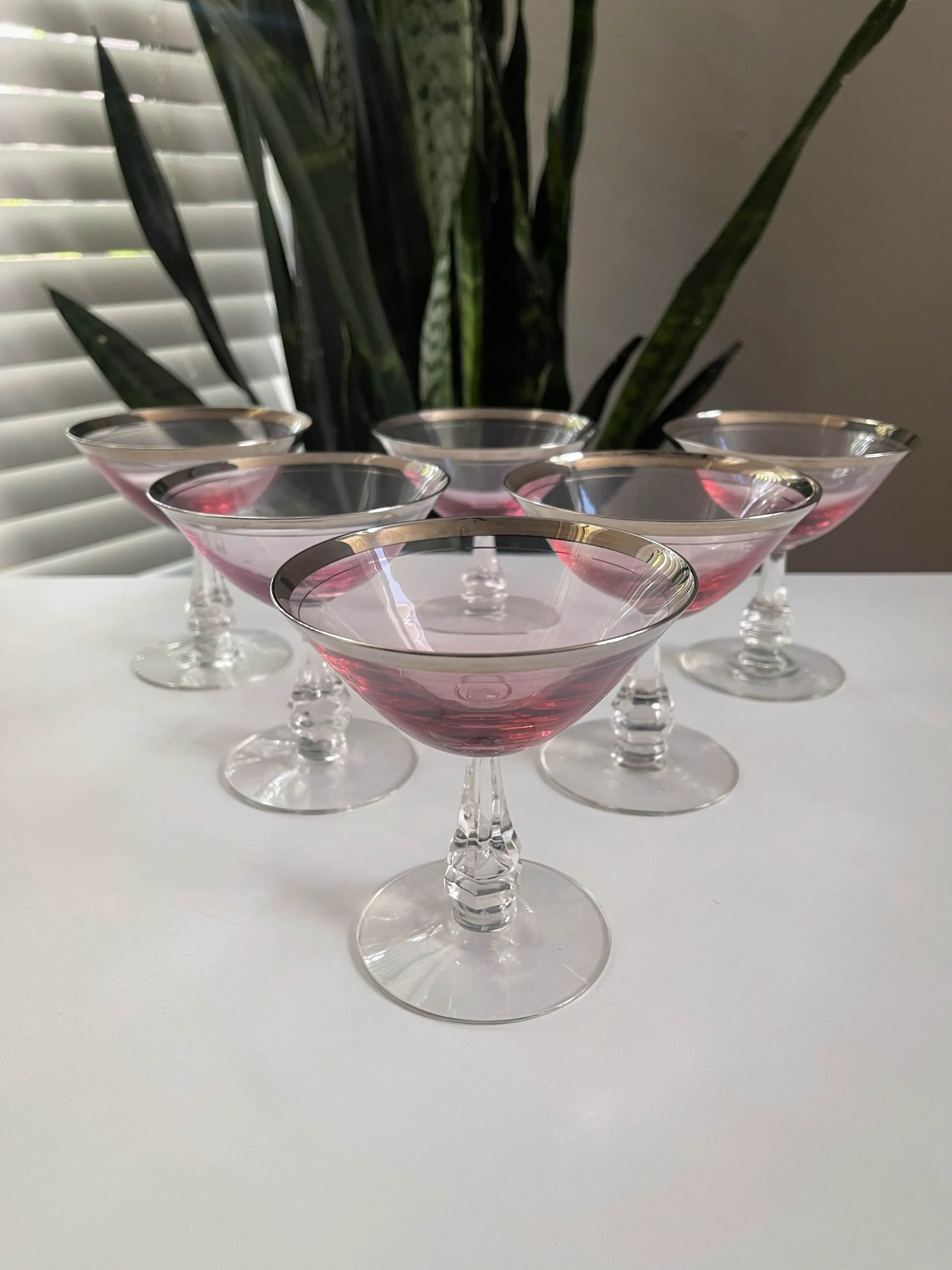Vintage Tiffin Franciscan Pink Wisteria Stemware Glasses- 11