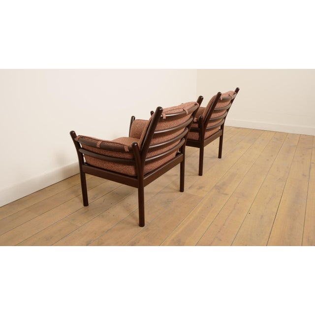 CFC Silkeborg Vintage Genius Armchairs in Mahogany by Illum Wikkelso for Silkeborg, 1960s, Set of 2 For Sale - Image 4 of 14