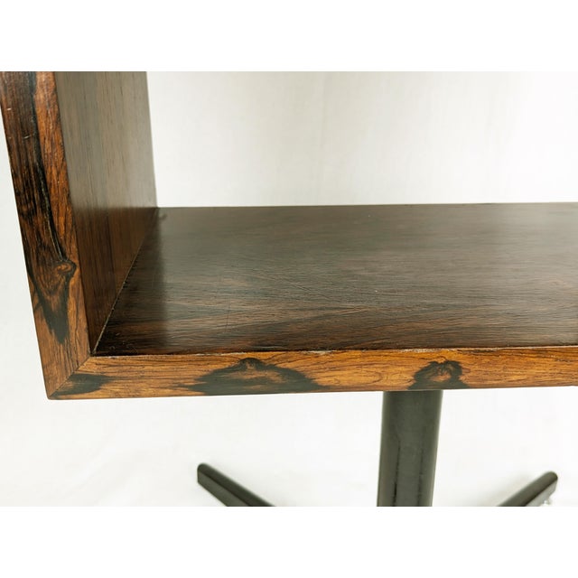 1960s Mid-Century Modern Black Metal and Wood Side Table, Italy, 1960s For Sale - Image 5 of 12