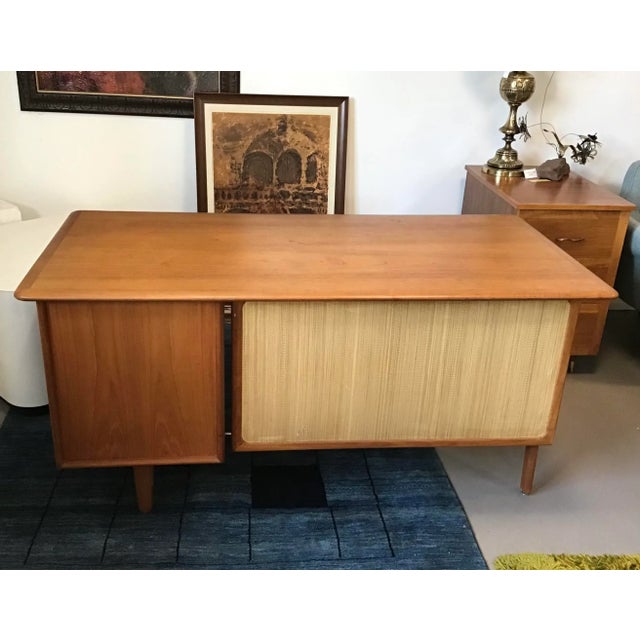 Mid 20th Century Danish Modern Style Teak Desk For Sale - Image 9 of 13