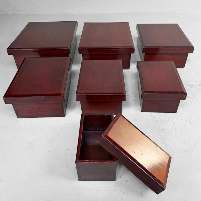 Contemporary Taishō Japanese Kiridame Nesting Boxes, 1920, Set of 7 For Sale - Image 3 of 18