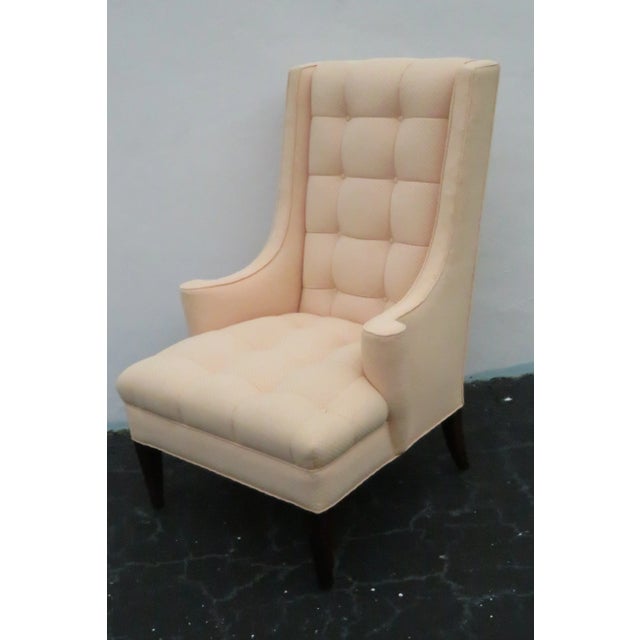 Traditional Mahogany Tall Living Room Side Accent Chair For Sale - Image 3 of 12