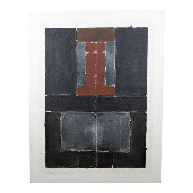 1970s Abstract Modern Painting on Canvas by Lou Fink For Sale